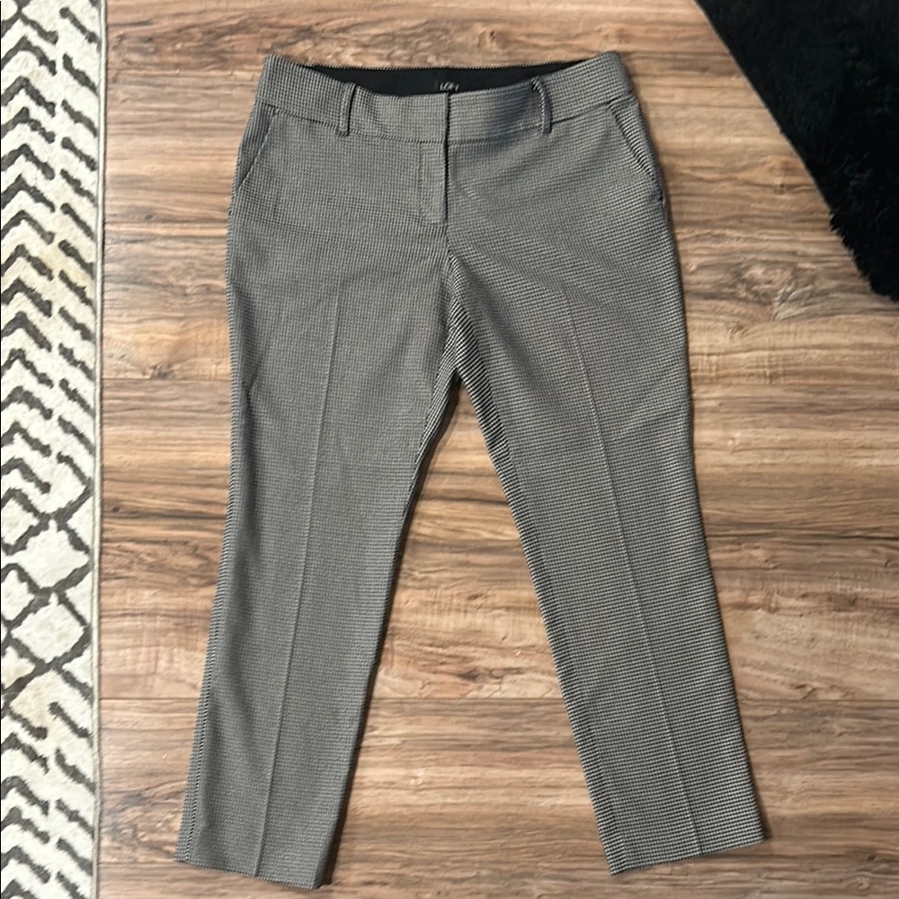 LOFT MARISA STRAIGHT Classic Houndstooth Patterned Pants